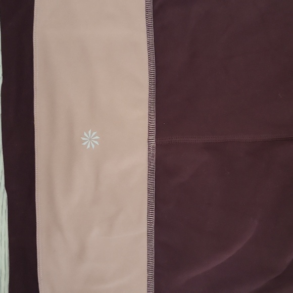 🛍Athleta Womens S Chroma 7/8 Tight Burgundy Pink Color Block Leggings Active‎ - Picture 6 of 7